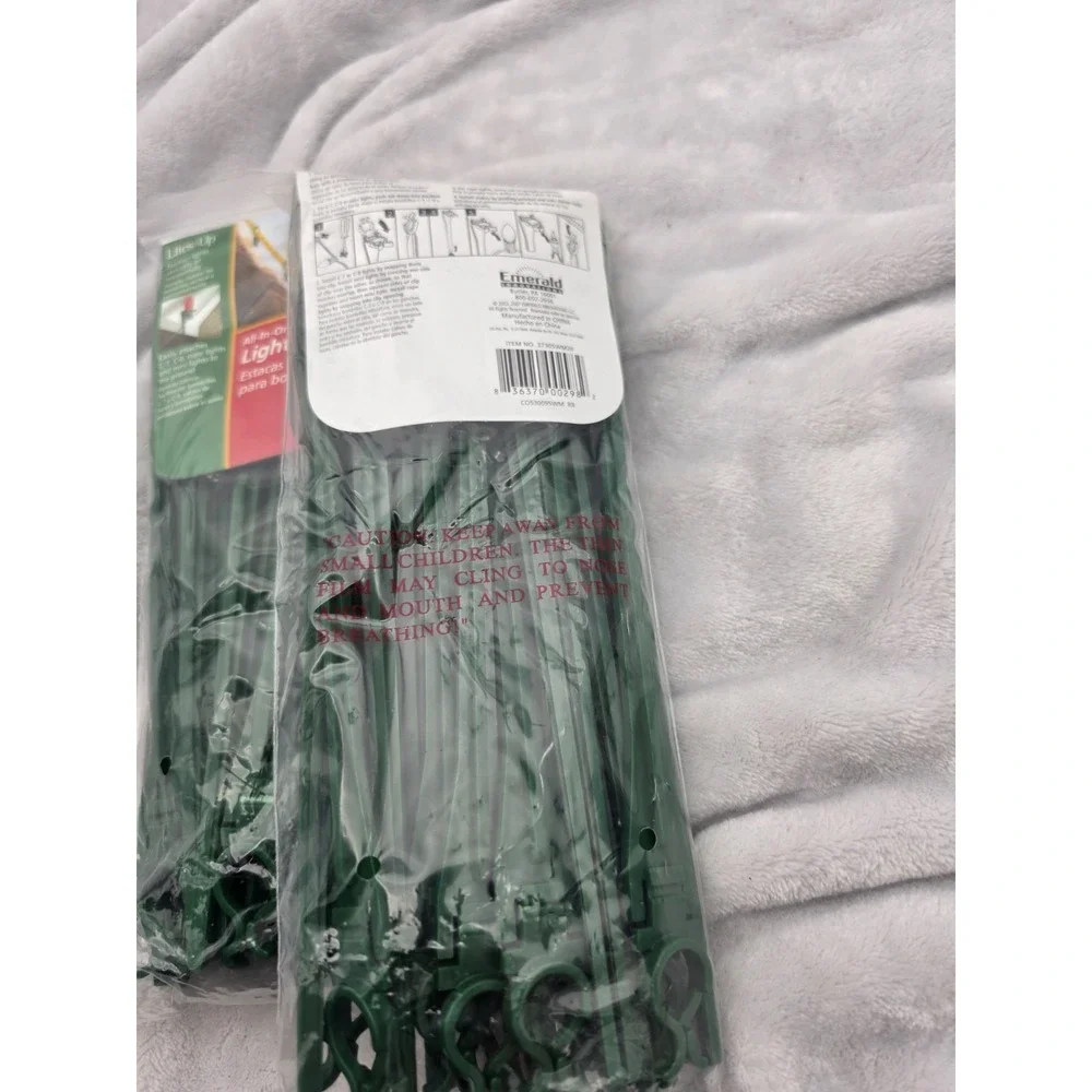 Vtg Nos Lot Of 2 Light Stakes 25pc For Propping Up Strings Of Christmas Lites